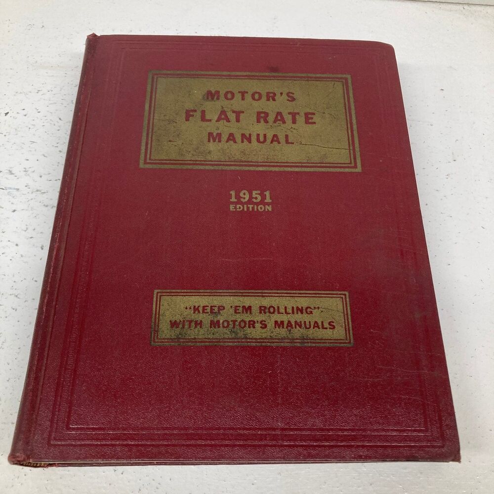 Motor's Flat Rate Manual Auto Parts Price Guide 1951 Edition